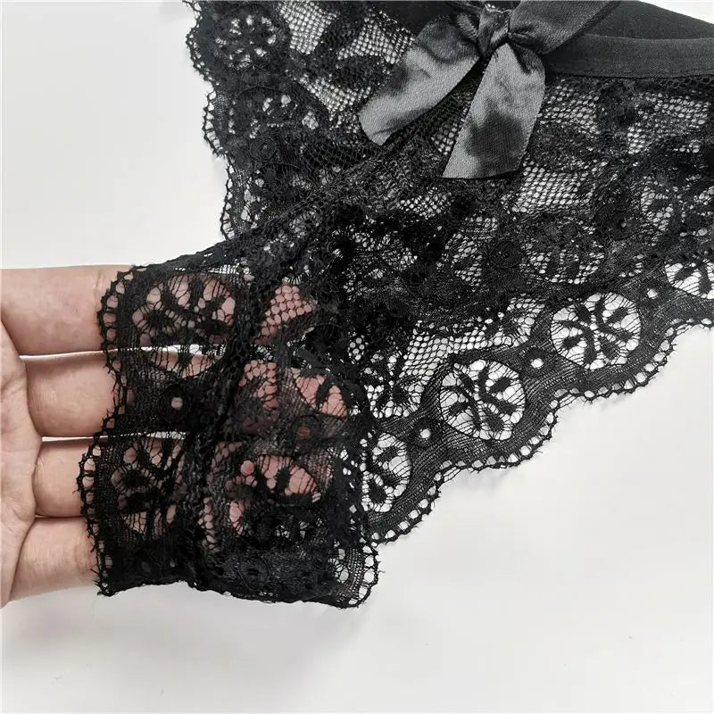 Calcinha sensual de renda fio dental borboleta cintura baixa, roupa íntima transparente lingere calcinha lingerie feminina