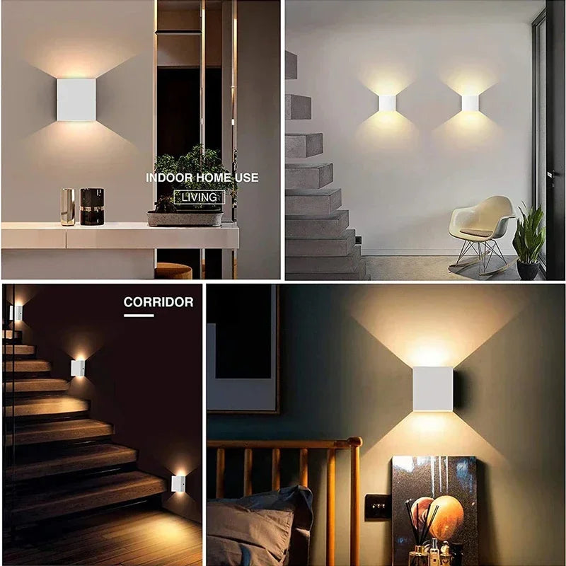 6w conduziu a luz de parede ao ar livre varanda jardim lâmpada parede & interior quarto cabeceira decoração lâmpada iluminação alumínio