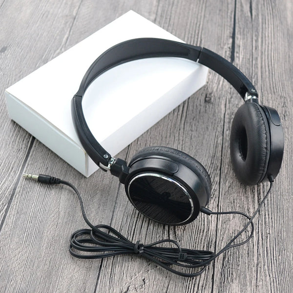 Fone de ouvido universal com fio de 3,5 mm para computador, dobrável, portátil, para música e jogos, com cancelamento de ruído, esportivo, estéreo-1A