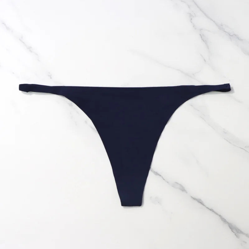Calcinha sem costura de seda gelo para mulheres macio fino banda tangas mulher cetim roupa interior feminino biquíni calcinha corda tangas mujer