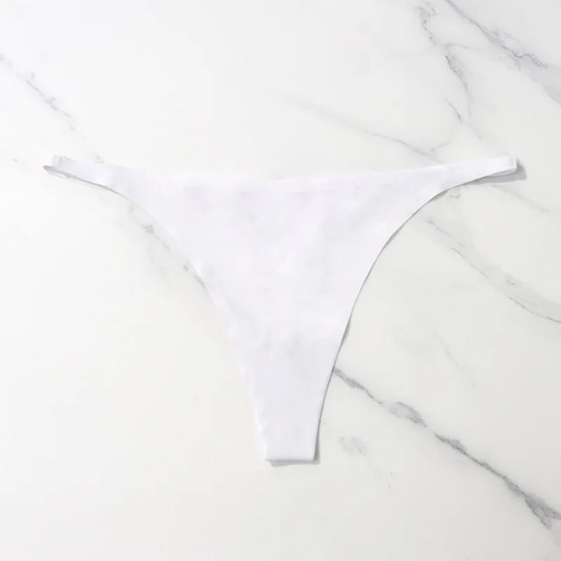 Calcinha sem costura de seda gelo para mulheres macio fino banda tangas mulher cetim roupa interior feminino biquíni calcinha corda tangas mujer