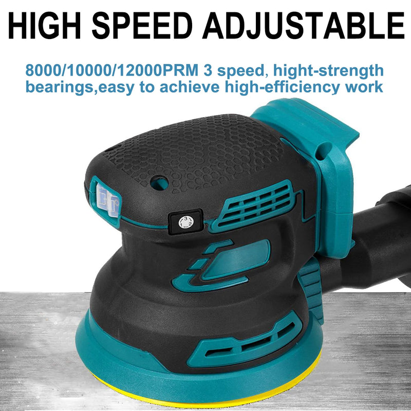Brushless Random Orbit Lixadeira Elétrica Lixa Moedor De Madeira Máquina De Polimento, Ferramentas Elétricas Para Makita 18V Bateria, 125mm