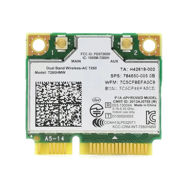 Placa Wi-Fi Mini PCI-E 7260 7260HMW 7260AC BT4.0 867M de Banda Dupla 2,4 GHz 5 GHz WLAN-1A
