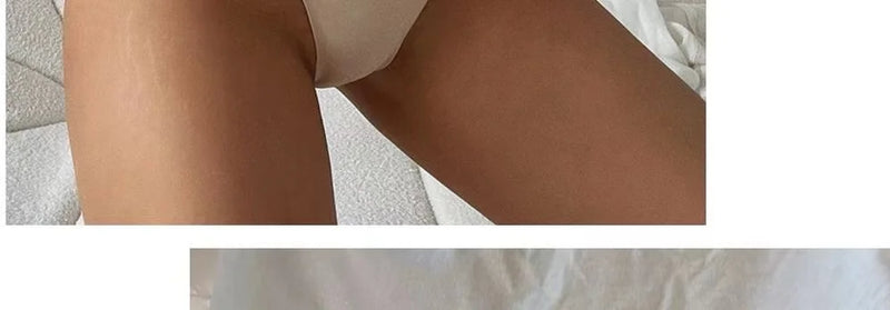 Calcinha sem costura de seda gelo para mulheres macio fino banda tangas mulher cetim roupa interior feminino biquíni calcinha corda tangas mujer