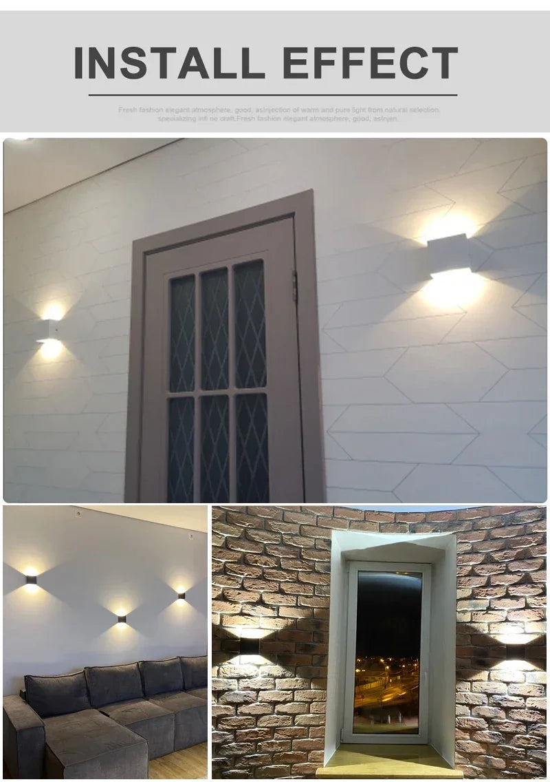 6w conduziu a luz de parede ao ar livre varanda jardim lâmpada parede & interior quarto cabeceira decoração lâmpada iluminação alumínio