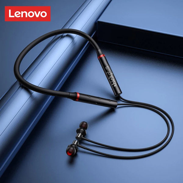 Fones de ouvido Bluetooth Lenovo HE05X 100% originais, à prova d'água, com som HIFI e faixa magnética para pescoço, esportivo-1A