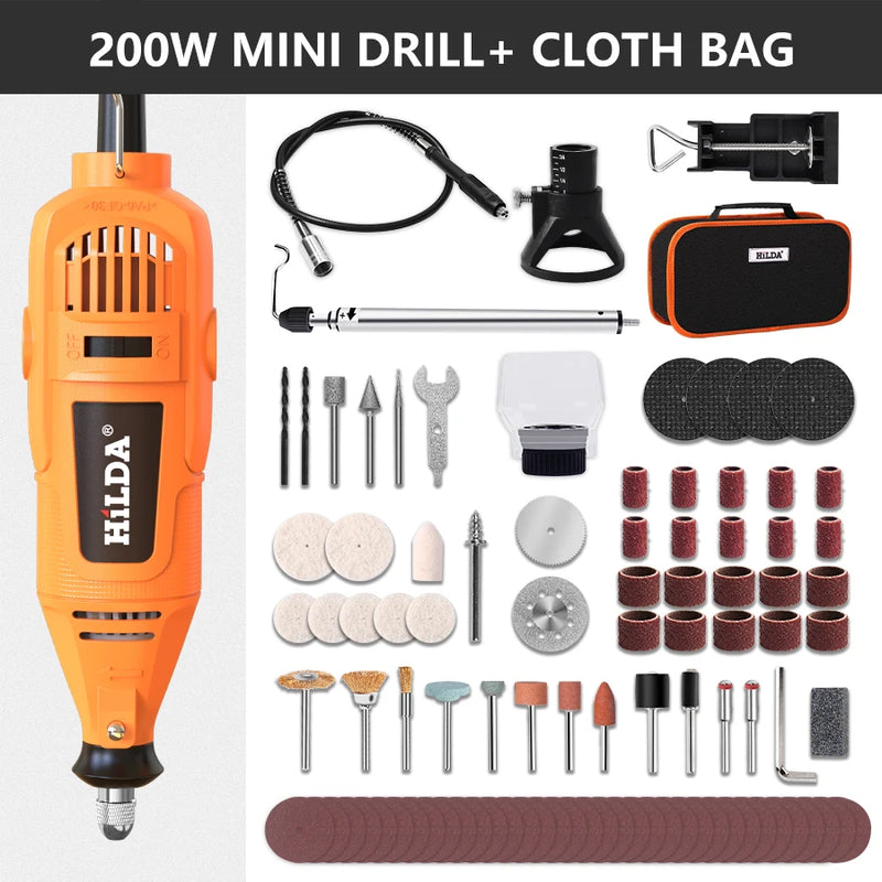 Hilda mini broca elétrica moedor caneta de gravura mini broca elétrica ferramenta rotativa acessórios da máquina moagem