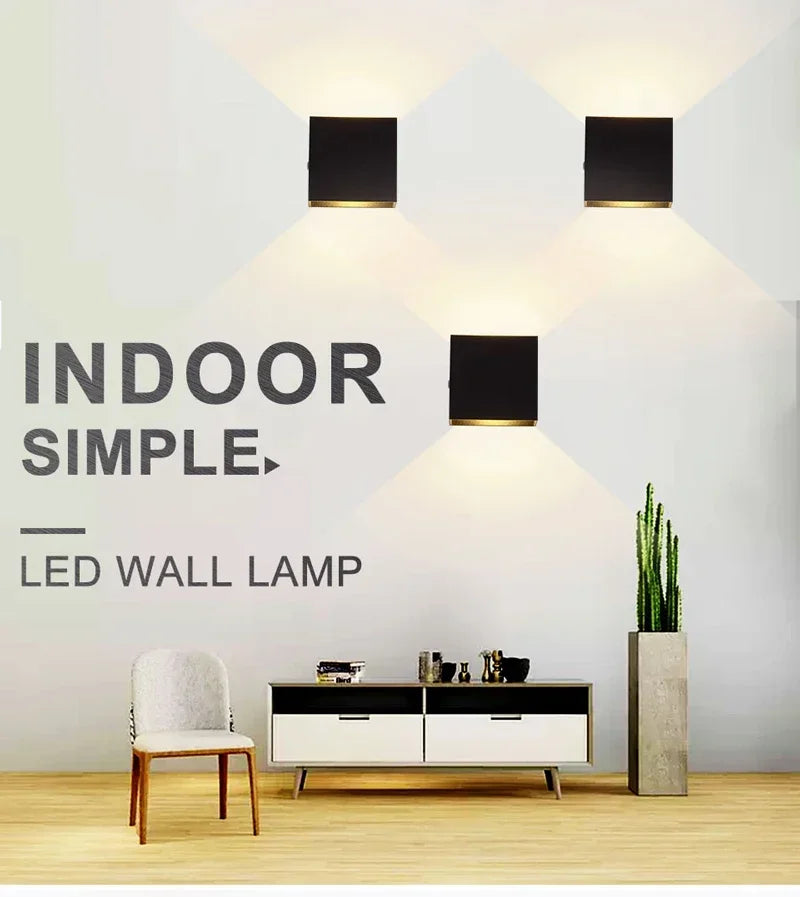 6w conduziu a luz de parede ao ar livre varanda jardim lâmpada parede & interior quarto cabeceira decoração lâmpada iluminação alumínio