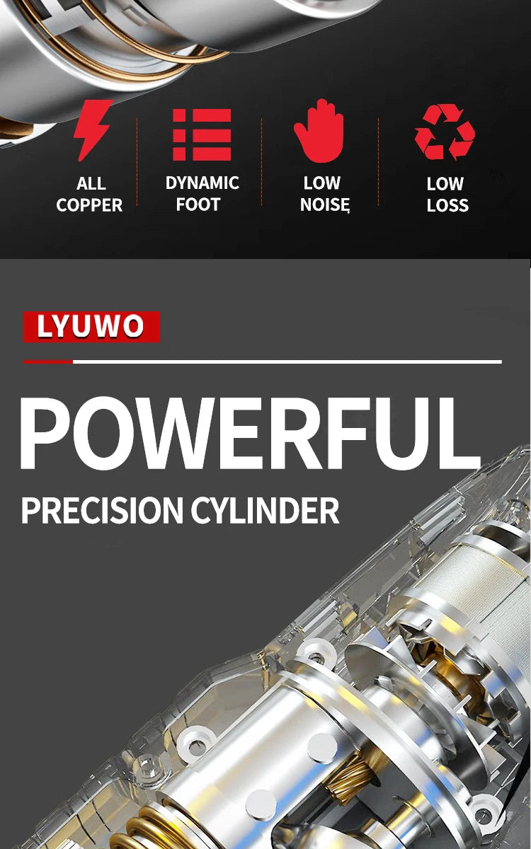 Lyuwo martelo de impacto profissional com bateria de lítio, broca de impacto sem escova, perfuração de concreto/metal 20v 4500ipm