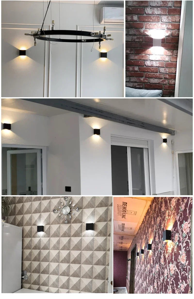 6w conduziu a luz de parede ao ar livre varanda jardim lâmpada parede & interior quarto cabeceira decoração lâmpada iluminação alumínio