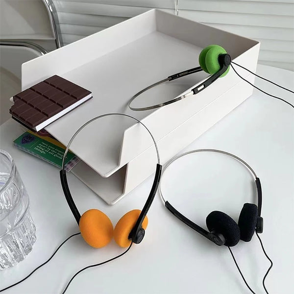 Fones de ouvido japoneses retrô nostálgicos INS MP3 Walkman Fones de ouvido esportivos Moda CD Adereços fotográficos Fones de ouvido com fio Suprimentos de personalidade-1A