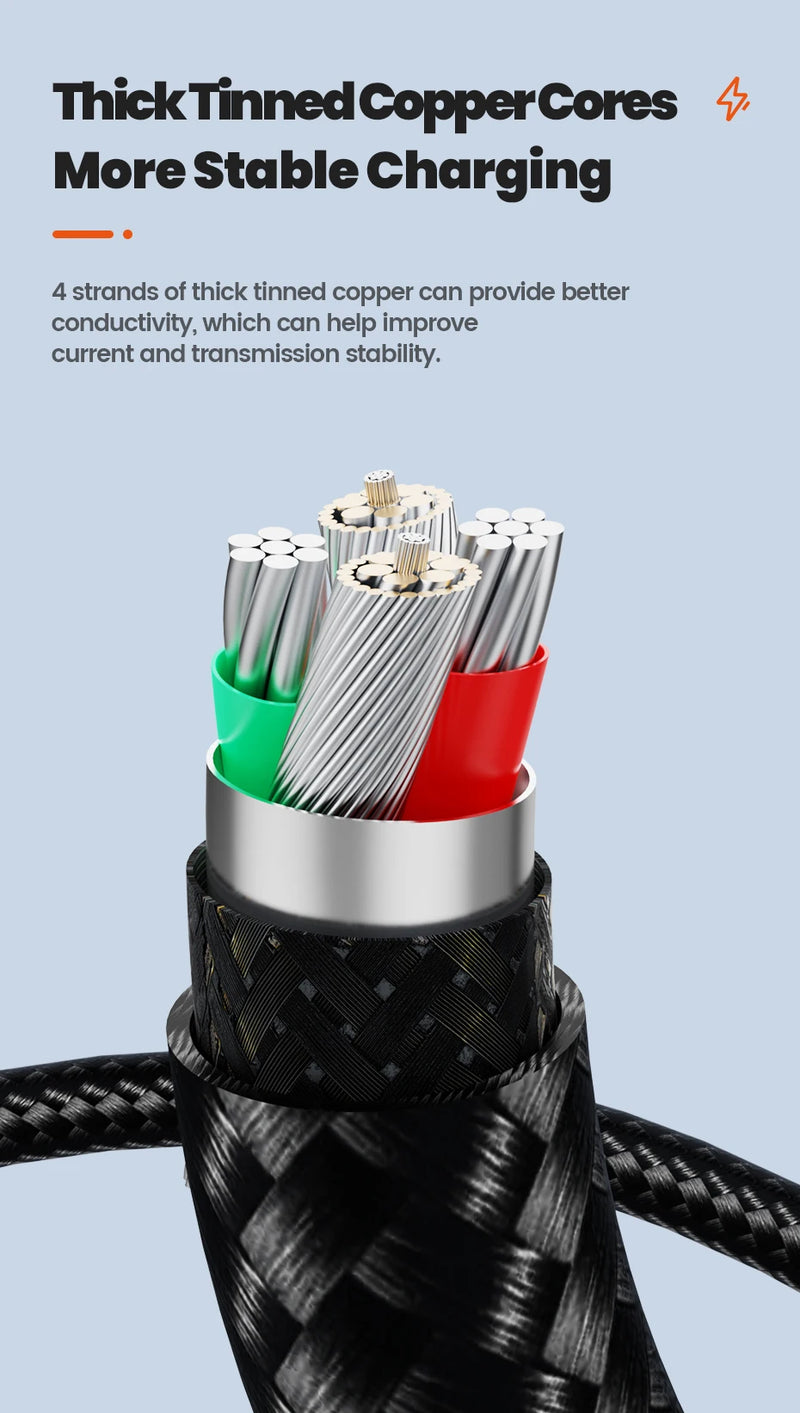 Toocki 100W Cabo USB tipo C para Huawei Honor Xiaomi Samsung Super Charge Carregamento rápido Cabo de dados do carregador USB C Cabo de fio 1m 2m-1A