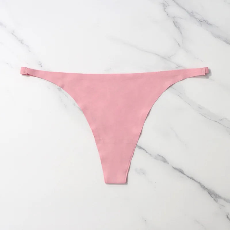 Calcinha sem costura de seda gelo para mulheres macio fino banda tangas mulher cetim roupa interior feminino biquíni calcinha corda tangas mujer