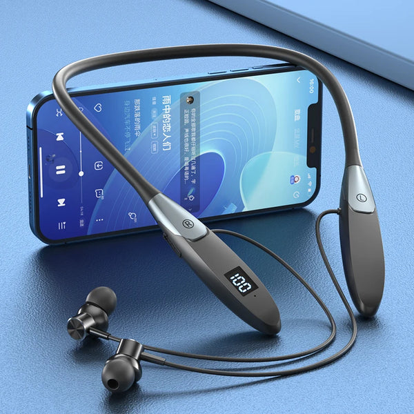 Fones de ouvido sem fio EARDECO 60 horas de reprodução, Bluetooth com faixa de pescoço, 5.3 graves, microfone estéreo esportivo-1A