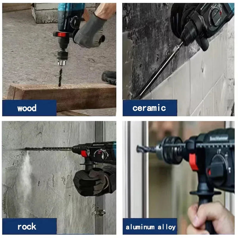 Furadeira de martelo sem fio recarregável de 18V, ferramentas elétricas rotativas multifuncionais, elétrica sem escova, compatível com bateria Makita