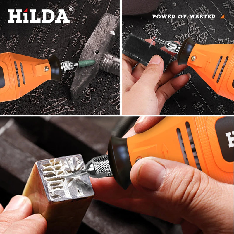Hilda mini broca elétrica moedor caneta de gravura mini broca elétrica ferramenta rotativa acessórios da máquina moagem