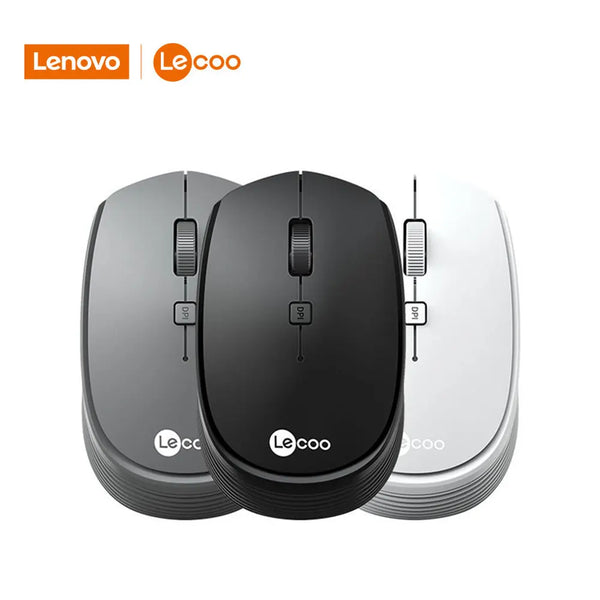 Mouse sem fio para laptop Lenovo 2,4 GHz Lecoo WS202, pequeno, portátil, para escritório, fotoelétrico, para notebook, computador de mesa, novo-1A
